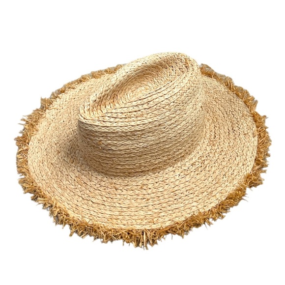 STEVE Madden Woman's Beige Frayed Straw Sun Hat NWOT - Picture 1 of 7